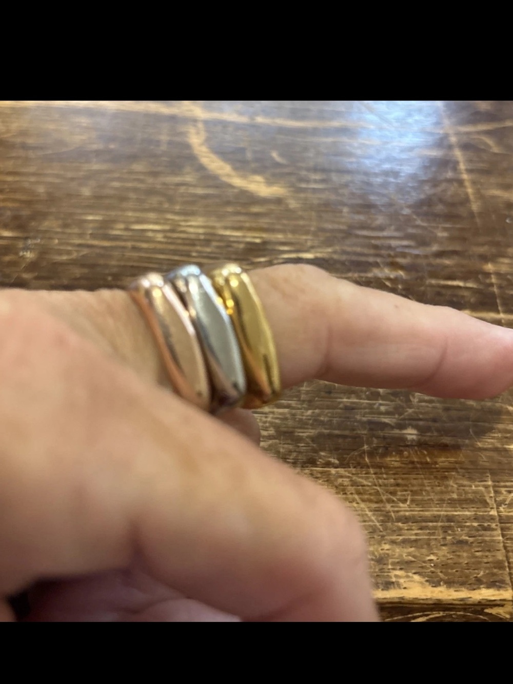 Sterling silver square stackable ring set 3 piece set